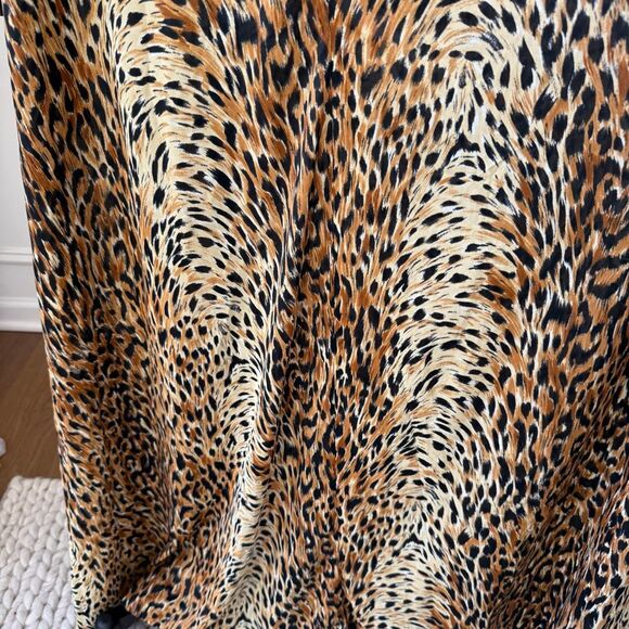 Vintage 70s Elaine Skylar Cheetah Print Muumuu Kaftan Caftan Half Zip M - Picture 4 of 8